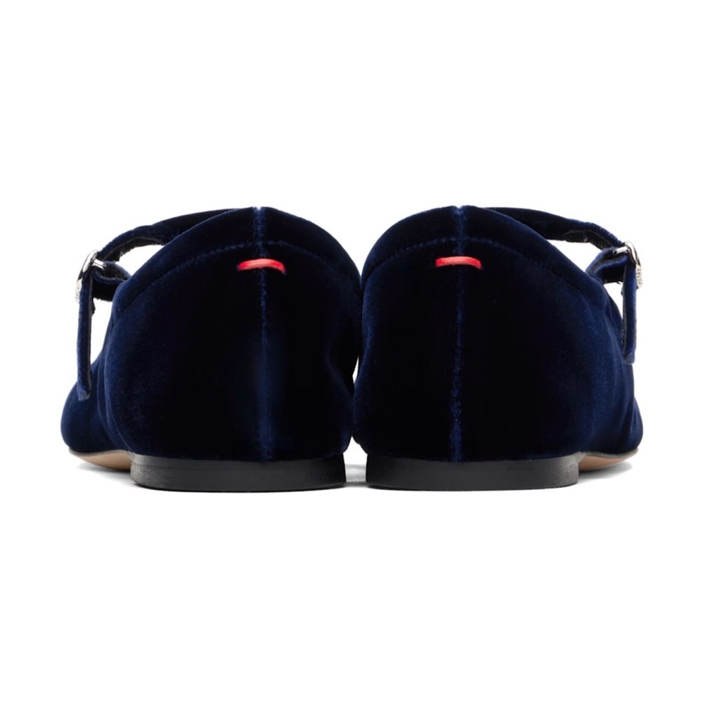 AEYDE Navy Uma Velvet Mary-Jane Ballerina Flats EU 37 - Picture 3 of 8